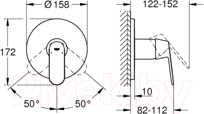 Внешняя часть смесителя скрытого монтажа GROHE Eurosmart 24044000
