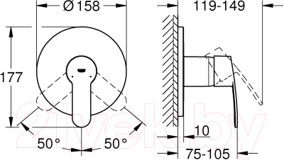 Внешняя часть смесителя скрытого монтажа GROHE Eurostyle 24051002