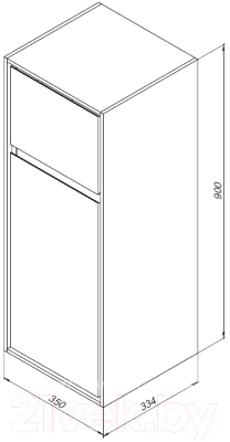 Шкаф-полупенал для ванной Aquanet Милан 35 / 306376