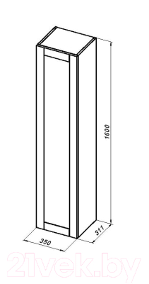 Шкаф-пенал для ванной Aquanet Терра 35 / 313247