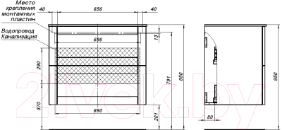 Тумба под умывальник Aquanet Терра 80 / 313245