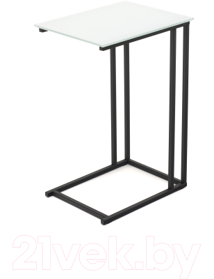 Приставной столик РасГар Престиж (белый/черный)