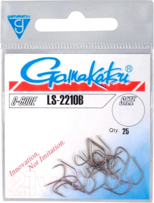 Набор крючков рыболовных Gamakatsu LS-2210B Hooks Bronze №12 / 146560-012 (25шт) - фото