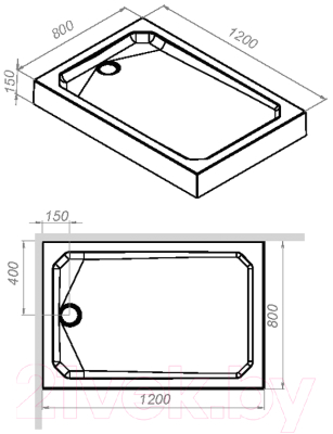 Душевой поддон AM.PM Gem W90T-404-12080W