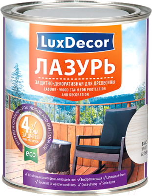 Лазурь для древесины LuxDecor Белый - фото