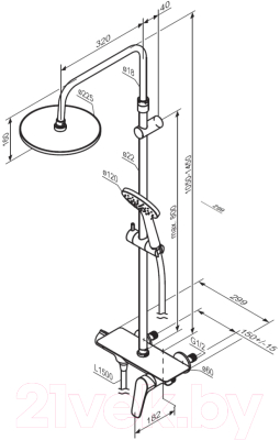Душевая система Damixa Jupiter 977780000