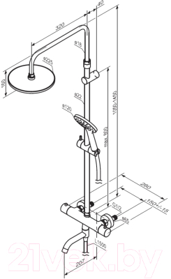 Душевая система со смесителем Damixa Jupiter 977810000
