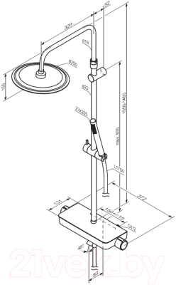 Душевая система Damixa Scandinavian Pure 936730000