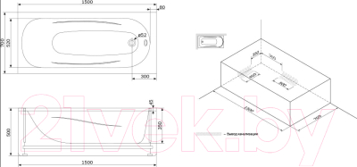 Ванна акриловая Damixa Willow WILL-150-070W-A