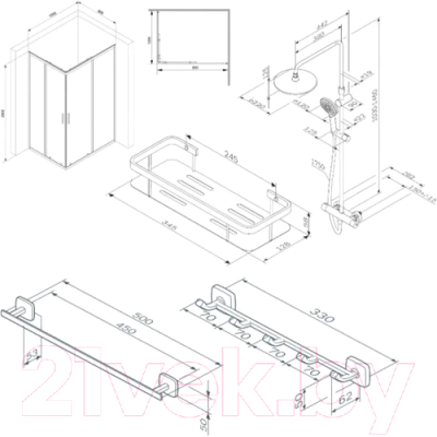 Душевой уголок AM.PM Gem S 100x80 WK93EQ