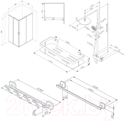 Душевой уголок AM.PM Gem S 120x80 WK93ER