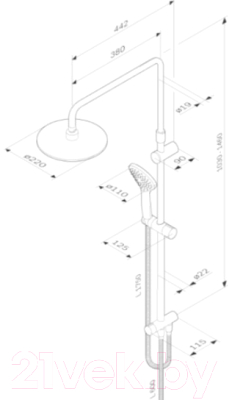 Душевой уголок AM.PM Gem S 90x90 WK93EP