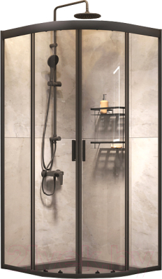 Душевой уголок AM.PM Gem 90x90 WK90EN (черный) - фото