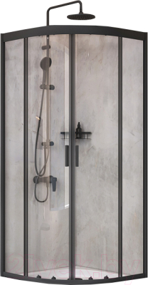 Душевой уголок AM.PM Gem 80x80 WK90EM (черный) - фото