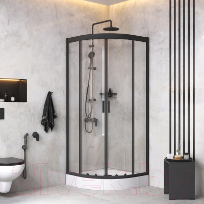 Душевой уголок AM.PM Gem 80x80 WK90EM (черный)