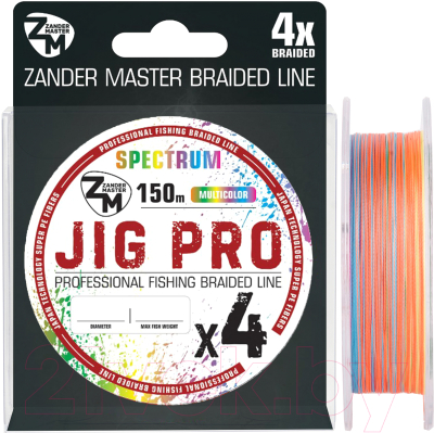 Леска плетеная ZanderMaster Jig Pro 4X Multicolor 0.1мм 4.23кг / 12697 (150м) - фото