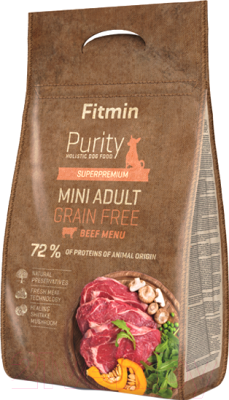 Сухой корм для собак Fitmin Purity Mini Adult Beef - фото