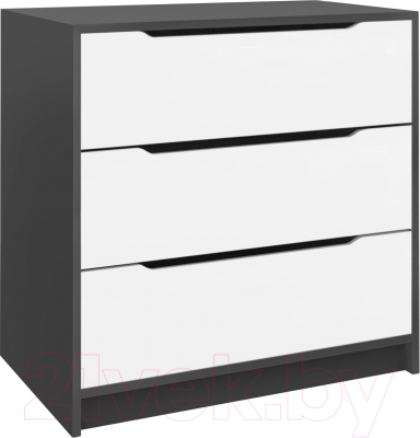 Комод Артём-Мебель Интерио 1 СН 111.04 (белый/графит) - фото