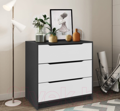 Комод Артём-Мебель Интерио 1 СН 111.04 (белый/графит)