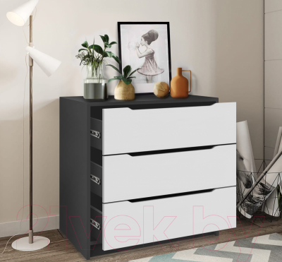 Комод Артём-Мебель Интерио 1 СН 111.04 (белый/графит)