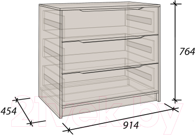Комод Артём-Мебель Интерио 1 СН 111.04 (белый/графит)