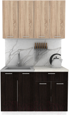 Кухонный гарнитур Eligard Lion 1.2 (дуб сонома/дуб марбург/королевский опал) - фото