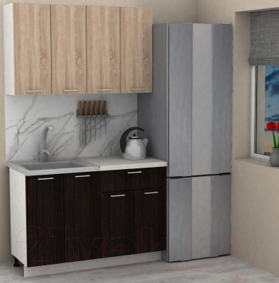 Кухонный гарнитур Eligard Lion 1.2 (дуб сонома/дуб марбург/королевский опал)