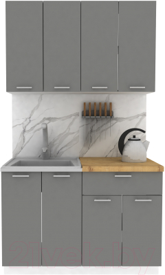 Кухонный гарнитур Eligard Lion 1.2 (дымчатый алмаз/дуб бунратти) - фото