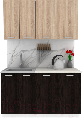 Кухонный гарнитур Eligard Lion 1.4 (дуб сонома/дуб марбург/королевский опал) - фото