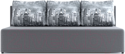 Диван Stolline Нексус 28 (серый/подушки город серый)