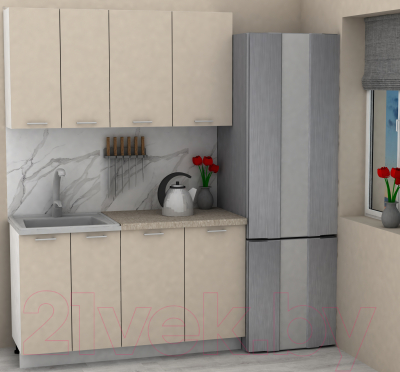 Кухонный гарнитур Eligard Lion 1.4 (персидский жемчуг/малага)