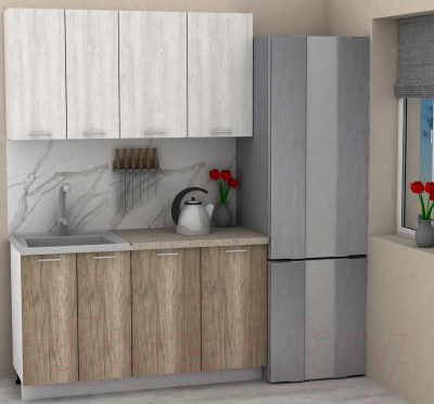 Кухонный гарнитур Eligard Lion 1.4 (сосна каньон/дуб каньон/малага)