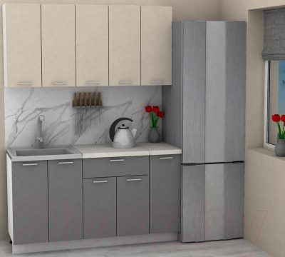 Кухонный гарнитур Eligard Lion 1.5 (персидский жемчуг/дымчатый алмаз/королевский опал)