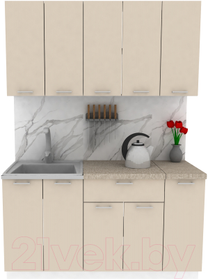 Кухонный гарнитур Eligard Lion 1.5 (персидский жемчуг/малага) - фото