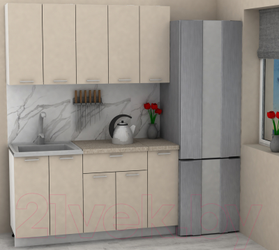 Кухонный гарнитур Eligard Lion 1.5 (персидский жемчуг/малага)