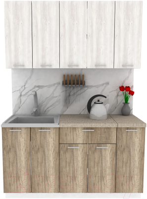 Кухонный гарнитур Eligard Lion 1.5 (сосна каньон/дуб каньон/малага) - фото