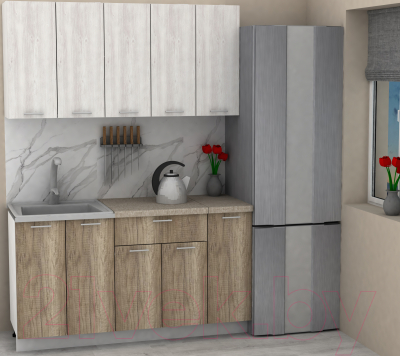 Кухонный гарнитур Eligard Lion 1.5 (сосна каньон/дуб каньон/малага)