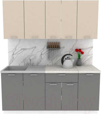 Кухонный гарнитур Eligard Lion 1.8 (персидский жемчуг/дымчатый алмаз/королевский опал) - фото