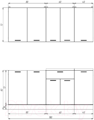 Кухонный гарнитур Eligard Lion 1.8 (персидский жемчуг/малага)