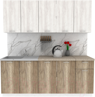 Кухонный гарнитур Eligard Lion 2.0 (сосна каньон/дуб каньон/малага) - фото