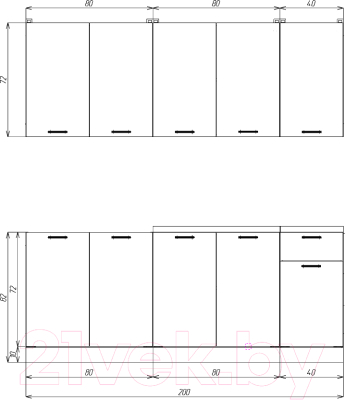 Кухонный гарнитур Eligard Lion 2.0 (сосна каньон/королевский опал)