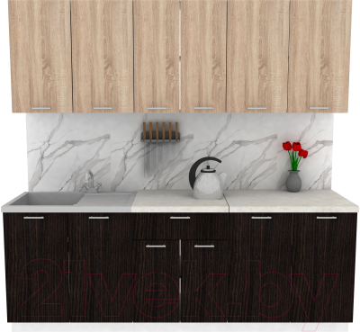 Кухонный гарнитур Eligard Lion 2.2 (дуб сонома/дуб марбург/королевский опал) - фото