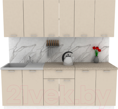 Кухонный гарнитур Eligard Lion 2.2 (персидский жемчуг/малага) - фото