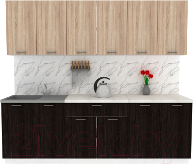 Кухонный гарнитур Eligard Lion 2.4 (дуб сонома/дуб марбург/королевский опал) - фото
