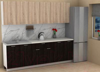 Кухонный гарнитур Eligard Lion 2.4 (дуб сонома/дуб марбург/королевский опал)