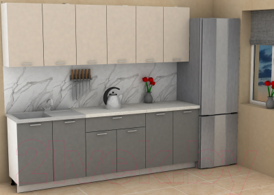 Кухонный гарнитур Eligard Lion 2.4 (персидский жемчуг/дымчатый алмаз/королевский опал)