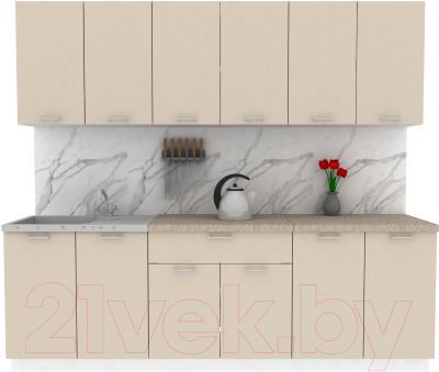 Кухонный гарнитур Eligard Lion 2.4 (персидский жемчуг/малага) - фото