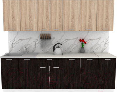 Кухонный гарнитур Eligard Lion 2.6 (дуб сонома/дуб марбург/королевский опал) - фото