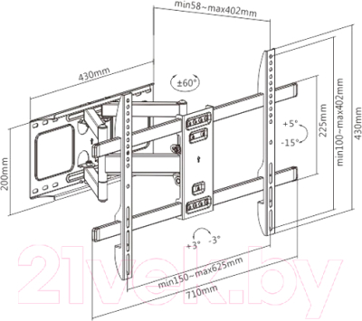 Кронштейн для телевизора Gembird WM-80ST-02