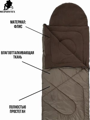 Спальный мешок MedNovtex Эксперт флис -10°С 225/85см